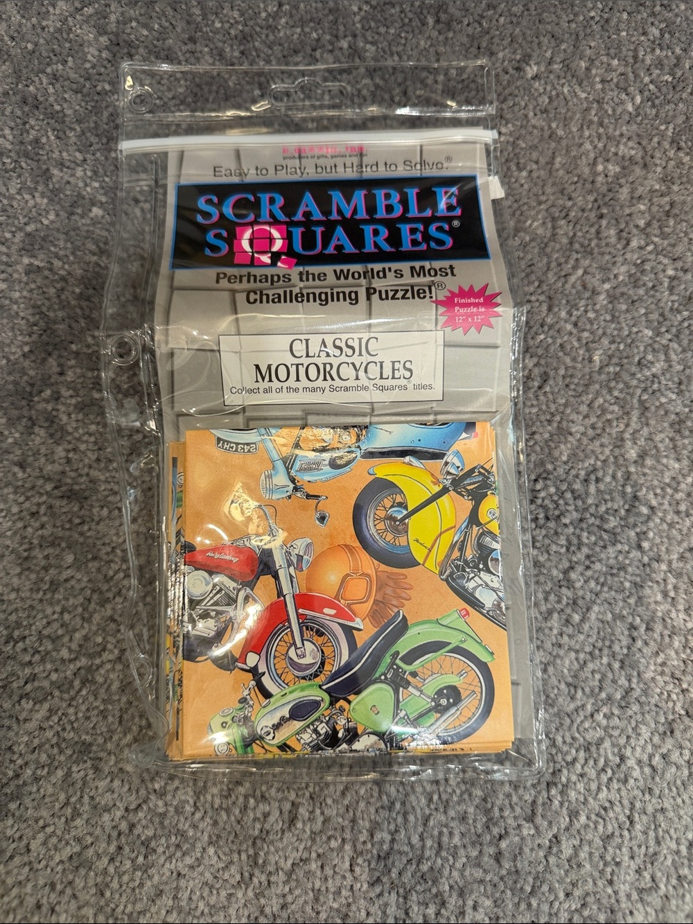 Classic Motorcycles Puzzle Tiles - Orange Motorcycle Design